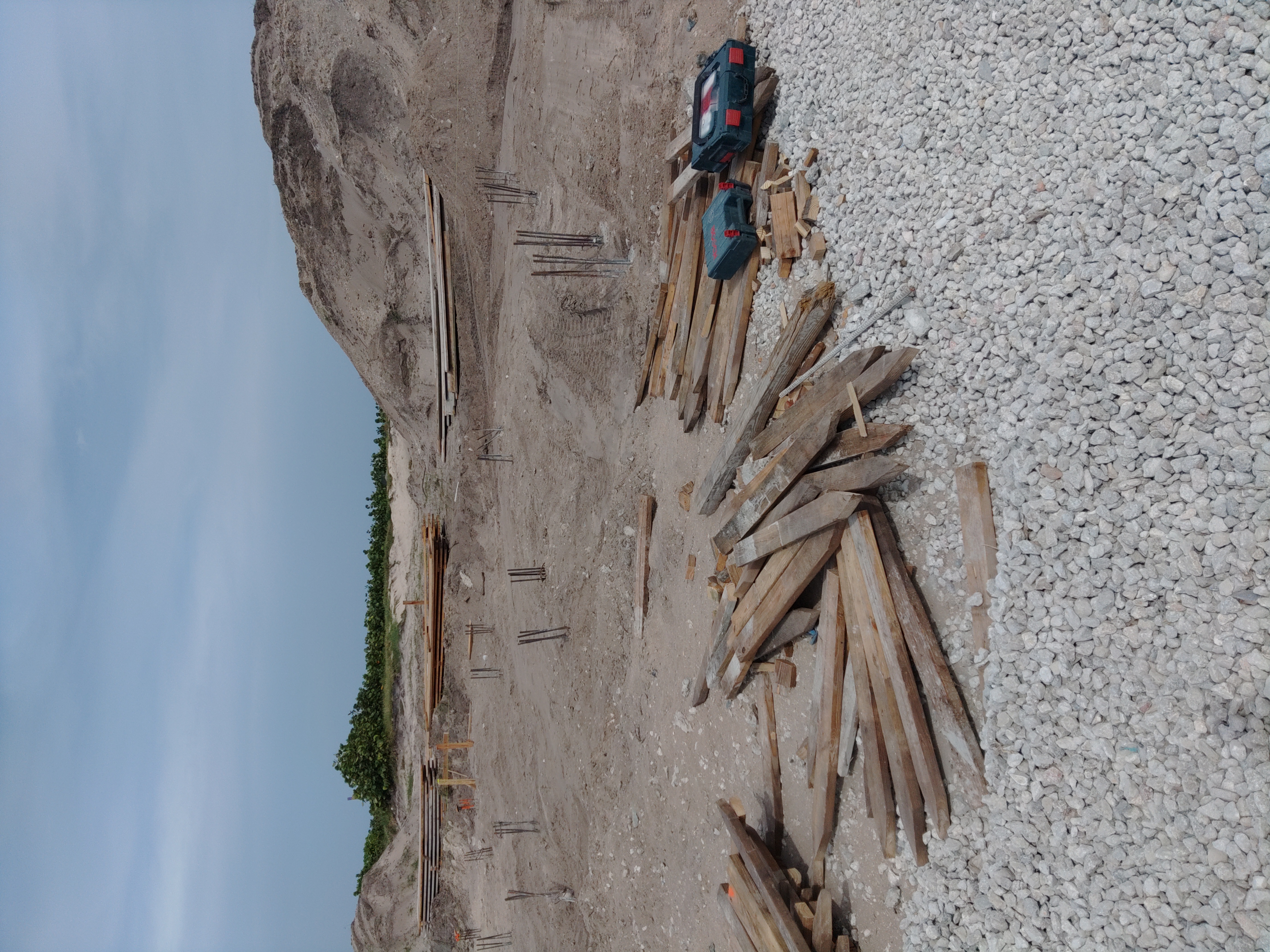 Pilings after cleanup has been done