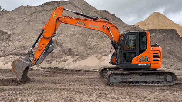 animated excavator digging