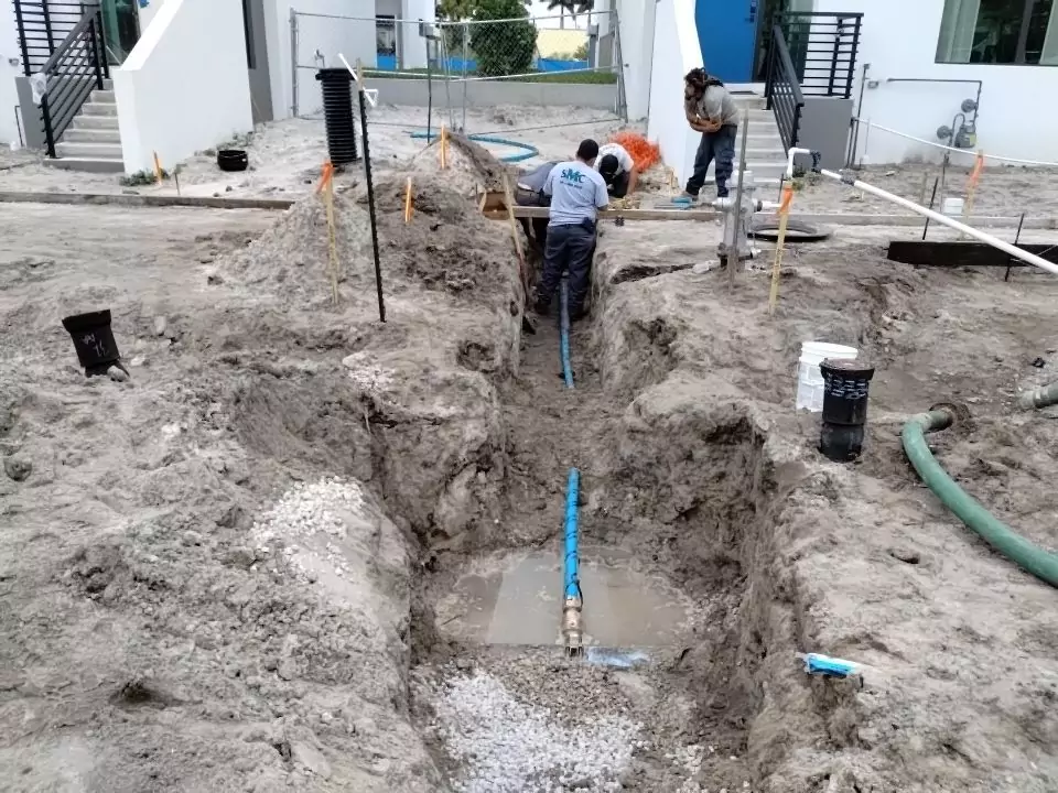 tapping in to the force main for a water service